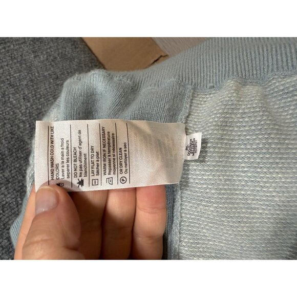 Vince Men's Wool Cashmere Birdseye Raglan Crew Sweater Blue Gray XL Quiet Luxury - Picture 6 of 6